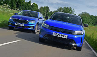 Skoda Fabia and Vauxhall Corsa - front tracking
